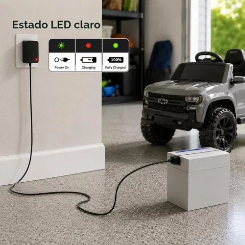 Vista 3 de Cargador de batería de 12 V para ruedas eléctricas Fisher-Price Gris