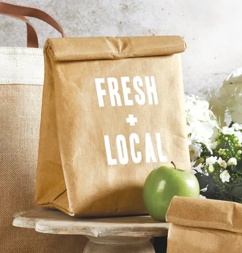 Vista 2 de Creative Brands - Bolsa de almuerzo con aislamiento de papel lavable, 7 x 10 pulgadas, fresca y local
