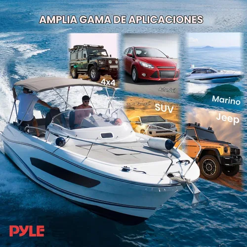 Vista 7 de Pyle Amplificador marino automático de 2 canales, 200 vatios RMS 4 OHM estéreo de rango completo con Bluetooth inalámbrico y potente altavoz Prime