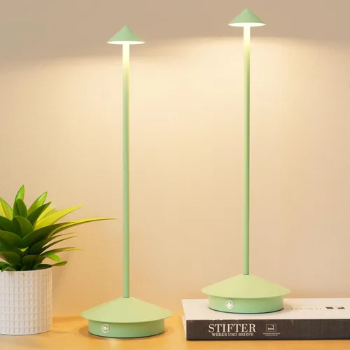 Vista 13 de Paquete de 2 lámparas de mesa LED recargables de 6000 mAh, inalámbricas, 3000 K-6000 K, lámparas táctiles de atenuación continua con función
