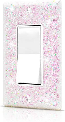 Vista 18 de Dengduoduo Placas de pared, cubierta decorativa para interruptor de luz, cubiertas decorativas de tomacorrientes, diamantes de imitación plateados