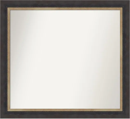 Vista 188 de Amanti Art Espejo personalizado, espejo de baño negro Astor, espejo de pared o espejo de tocador de baño sobre el fregadero (25 x 25 pulgadas)