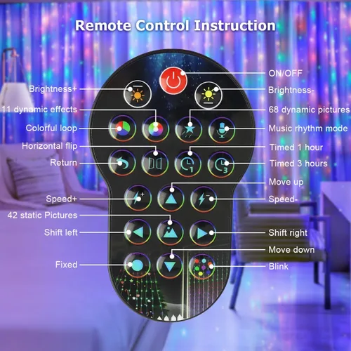 Vista 4 de AKEPO Luces LED inteligentes programables para colgar en ventana, IP65 400 RGB LED APP Control DIY texto y patrón de luces de hadas para propuestas