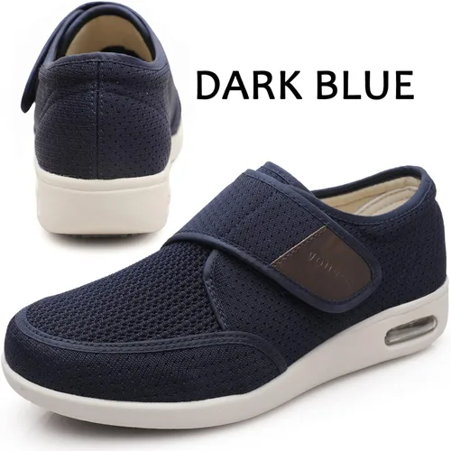 Vista 2 de youyun Zapatos para diabéticos para hombres de ancho ancho, zapatos diabéticos para hombres mayores, cierre ajustable, transpirables, ligeros