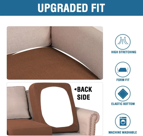 Vista 124 de H.VERSAILTEX - Fundas elásticas para cojín de sofá individual, fundas de asiento para silla de sofá, protector de cojín con tejido jacquard de sarga