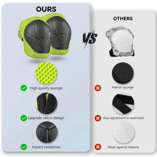 Vista 5 de Rodilleras para niños, juego de equipo de protección de unicornio, rodilleras y coderas con protector de muñeca para niñas y niños, patines