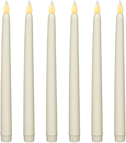 Vista 2 de Sequpr 6 velas LED sin llama parpadeantes que funcionan con pilas, velas largas eléctricas 3D para decoración de Navidad, bar, hogar, boda