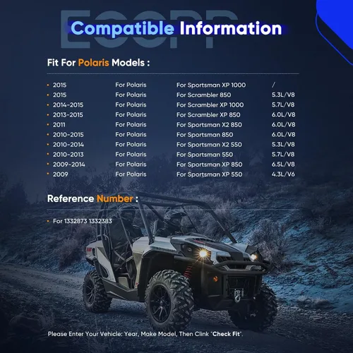 Vista 3 de Eje delantero izquierdo y derecho ECCPP CV para Polaris Sportsman 550/850