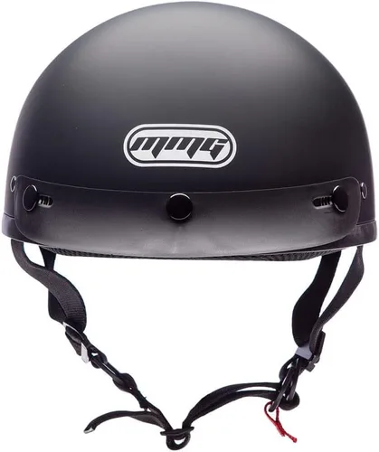 Vista 2 de Casco medio de motocicleta DOT Street Legal, M, Negro caucho