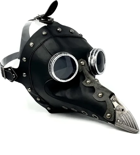 Vista 4 de Máscara de médico de la peste steampunk máscara de nariz larga para disfraz de Halloween, fiesta de cosplay
