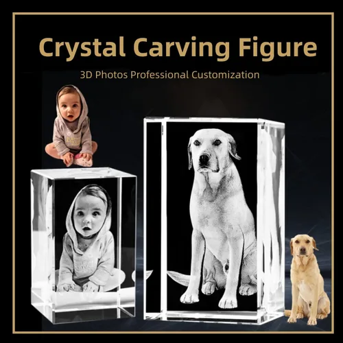 Vista 6 de Foto de cristal 3D personalizada, regalo romántico para hombres y mujeres, marcos de fotos de cristal grabados personalizados, regalos para el día
