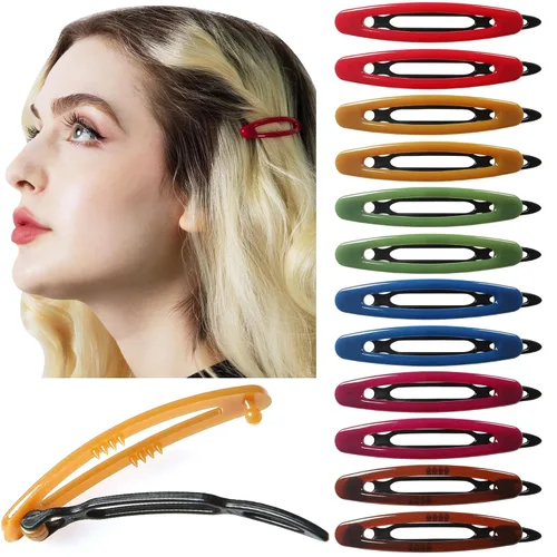 Vista 8 de Juego de 12 pasadores de pelo para mujeres y niñas, pinzas para cabello grueso y fino, accesorios para el cabello no metálicos, agarre