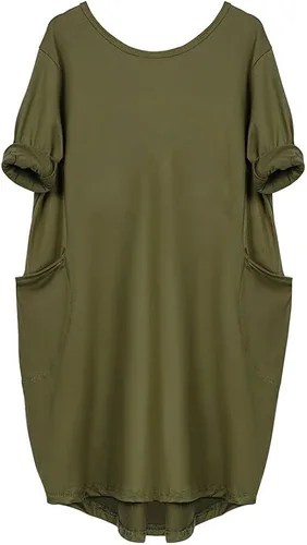 Vista 2 de Vestido tipo túnica de manga larga para mujer con bolsillos sueltos de gran tamaño con estampado de arco iris vestido de fe