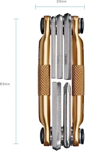 Vista 2 de Crankbrothers Multi Tool M 5 Bike Tool - MTB Multi-Tool Gold - 5 herramientas de bicicleta (herramienta 5 en 1), ergonómicas y ligeras