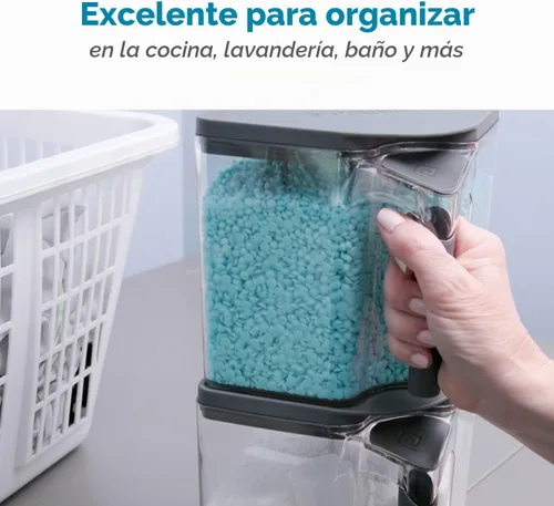Vista 9 de Polder Handle-It - Recipiente de plástico sin BPA, contenedor apilable de almacenamiento de cocina, solución de almacenamiento de alimentos