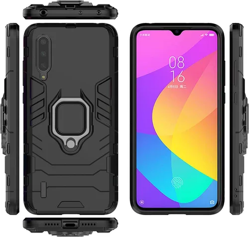 Vista 4 de Compatible con Xiaomi Mi A3 Lite, Mi 9 Lite, Mi CC9, soporte de anillo de metal con agarre a prueba de golpes