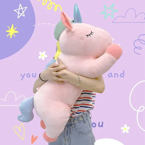 Vista 7 de ARELUX Lindo animal de peluche grande de 24 pulgadas: suave animal de peluche gigante para abrazar, decoración de habitación de unicornio grande