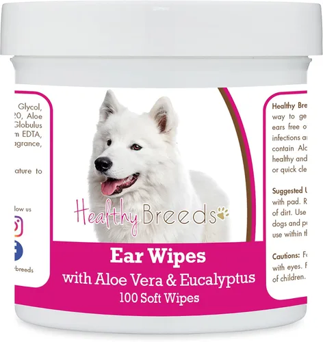 Vista 72 de Healthy Breeds Affenpinscher Toallitas de limpieza de oídos con aloe y eucalipto para perros, 100