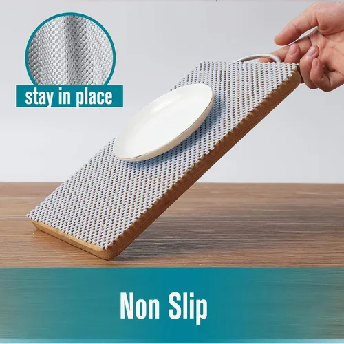 Vista 4 de Revestimiento para estantes y cajones para armarios de cocina, no adhesivo, antideslizante, duradero, fuerte, limpio, tamaño largo, 12 pulgadas x 10