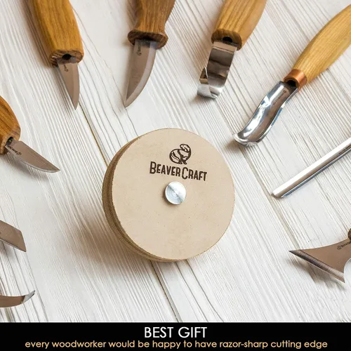 Vista 9 de BeaverCraft LS8 cuero Strop PW1 afilado Stropping cuero pulido rueda pulido