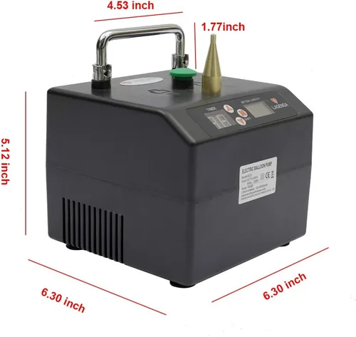 Vista 4 de B23 Lagenda - Bomba eléctrica portátil para globos, inflador de globos para fiesta, soplador de aire eléctrico con temporizador y batería