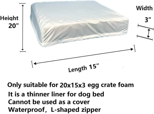 Vista 5 de Reemplazo de forro impermeable para cama de perro, lavable, pequeño, 20 x 15 pulgadas