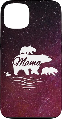 Vista 7 de Mama Bear with 2 Cubs Space Stars Galaxy Mama Bear Case for iPhone 17