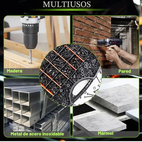 Vista 6 de mxuteuk - 1600 tornillos autorroscantes #8#10 para metal, acero inoxidable