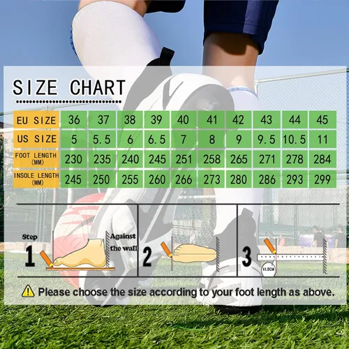 Vista 2 de Botas de fútbol para hombre, zapatos de fútbol, zapatos de punta, zapatillas de deporte cómodas para adultos, atlético, al aire
