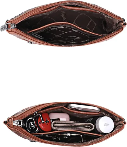 Vista 6 de Wrangler - Bolso cruzado de piel de vaca occidental para mujer