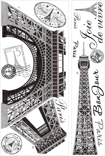 Vista 2 de RoomMates RMK1576GM, calcomanía gigante para pared de la Torre Eiffel