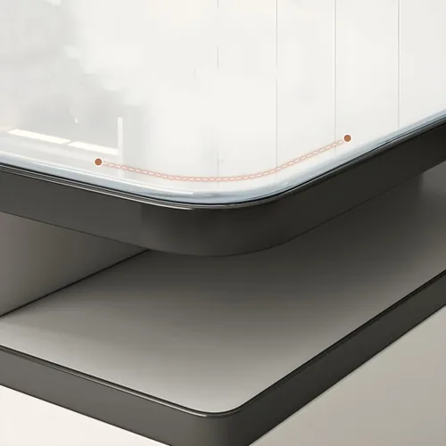 Vista 8 de LAKIQ Mesa de centro rectangular moderna con cajones de almacenamiento, mesa central para sala de estar, mesa central de madera fabricada