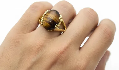 Vista 4 de 55Carat Elija su color Anillo de piedra genuina chapado en oro de 18 quilates ovalado hecho a mano joyería para regalo tamaños 4-13