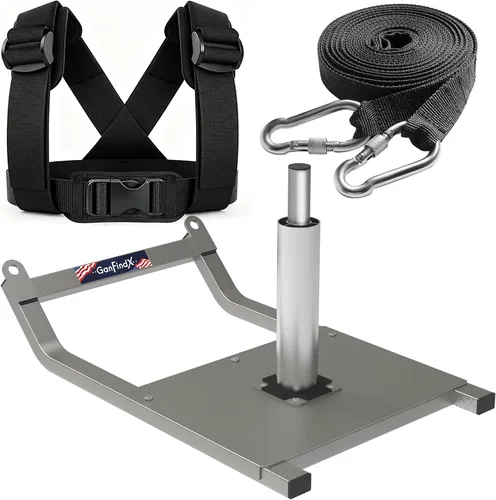 Vista 9 de GanFindX Trineo de pesas de entrenamiento para entrenamiento de velocidad y Negro