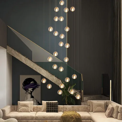 Vista 14 de Lámparas colgantes de oro cepillado de 4 luces para isla de cocina moderna, lámparas colgantes de globo de cristal para comedor sobre mesa, lámparas