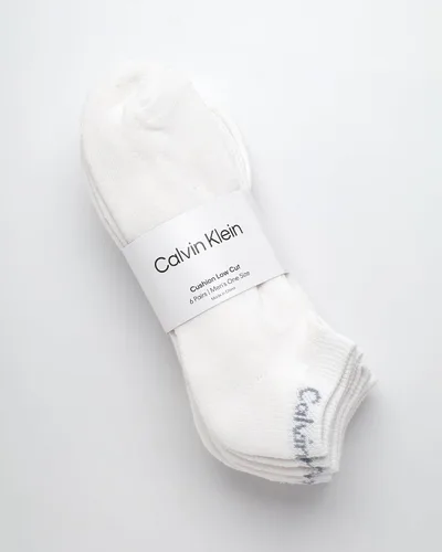 Vista 34 de Calvin Klein Calcetines para hombre, mezcla de algodón, acolchados, sin talla, forro de calcetines atléticos (6 unidades)