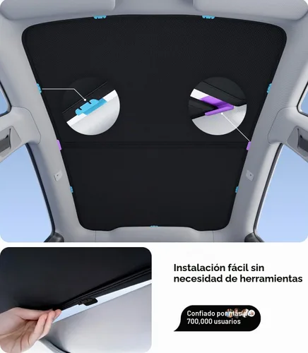Vista 5 de Wigoo Para Tesla Model Y Juniper Accesorios Parasol Techo, Interior Negro