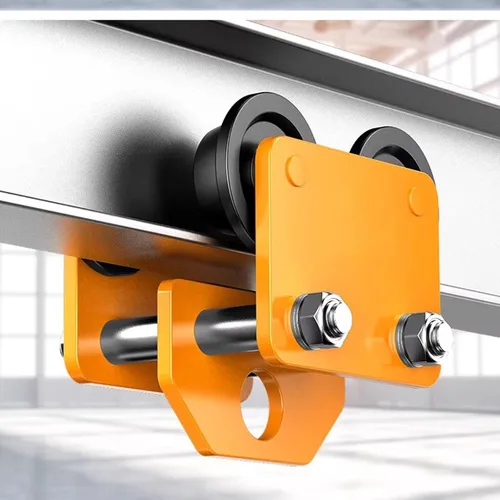 Vista 3 de Camión de mano I-Beam de doble eje resistente, polipasto de garaje de doble rueda de ancho ajustable, capacidad de carga de 1 a 5 toneladas, ruedas