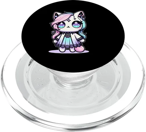 Vista 7 de Kawaii Pastel Cat Ouija Creepy Oculto Estético PopSockets Estándar PopGrip