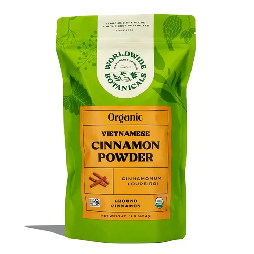 Vista 6 de Worldwide Botanicals Canela en polvo vietnamita orgánica, 1 libra, especia de canela molida de primera calidad, 100% puro, cosechada