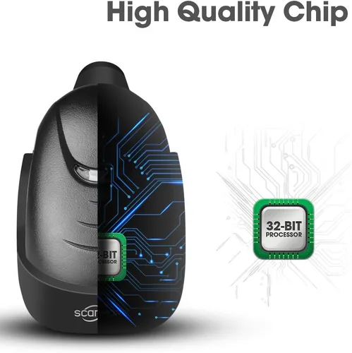 Vista 4 de Escáner de código de barras USB de mano con cable 1D lector de códigos de barras con cable USB para supermercado, tienda de conveniencia, almacén