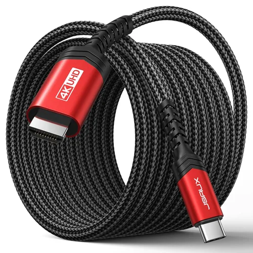 Vista 10 de JSAUX Cable USB C a HDMI de 3.3 pies Cable USB 3.1 tipo C a HDMI 2.0 de 4K a 60Hz, compatible con Thunderbolt 3/4, iPhone 16/16 Plus/16 Pro/16 Pro