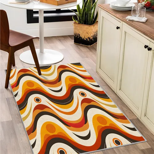 Vista 13 de Alfombra retro con flores, alfombra vintage de 2 x 3 pies, lavable antideslizante, para interiores, para entrada, entrada, cocina, mesita de noche