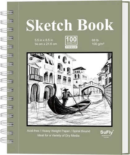 Vista 24 de Cuaderno de bocenas de papel negro SuFly 5.5 x 8.5, 60 hojas (90lb/150gsm) Papeles de artista para dibujo Papel negro para lápices