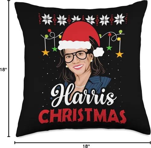 Vista 4 de Harris Christmas Kamala VP Vice President Funny Harris - Almohada de Navidad, 18 x 18 pulgadas, multicolor