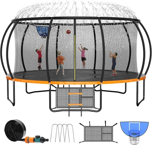 Vista 11 de Zevemomo - Trampolines de 8.0 pies, 10.0 pies, 12.0 pies, 14.0 pies, 16.0 pies, para exteriores, trampolines para niños y adultos, trampolines