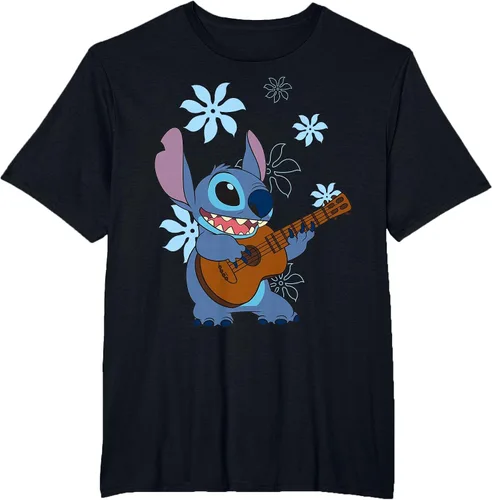 Vista 35 de Camiseta de danza floral Lilo & Stitch con ukelele para niñas Gris asfalto