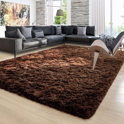 Vista 11 de Ompaa Alfombra Esponjosa, Alfombras de Área Súper Suaves y Peludas para Dormitorio y Sala de Estar - 6' x 9' Alfombra Grande de Felpa Peluda Shag