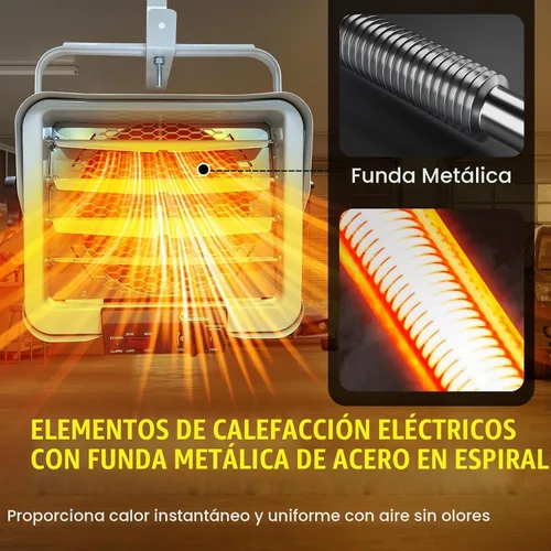 Vista 5 de Dr. Infrared Heater DR-966 Calentador Comercial de Garaje de Taller Cableado de 240 Voltios, 3000 Vatios / 6000 Vatios