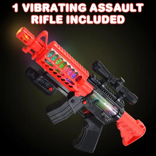 Vista 2 de ArtCreativity Rifle de juguete vibratorio para niños, pistola falsa iluminada de 13.25 pulgadas con sonidos, vibración inmersiva